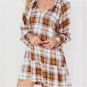 Aline plaid long sleeve show me your mumu dress